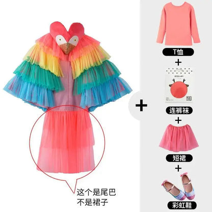 Halloween Children's Costume Cosplay Animal Parrot Performance Costume Kid Cloak Kindergarten Prom Animal Clothing
