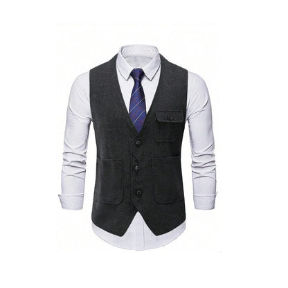 Men's Single Breasted Herringbone Suit Vest Casual Business Dinner Party Dress Mail Waistcoat Top Coat Wedding Groomsman's Dress