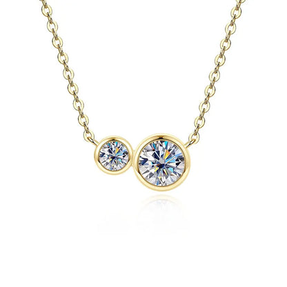 GRA Certified D VVS1 1.0CT Moissanite Diamond Round Pendant Necklace for Women Chain Fine Neck Jewelry Gifts Collares