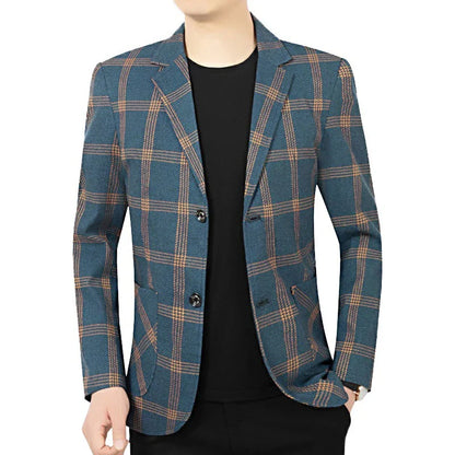 Brand Plaid Striped Business Blazers for Mens 2026 New Spring Autumn Fashion Casual Suit Jacket Men Interview Coat