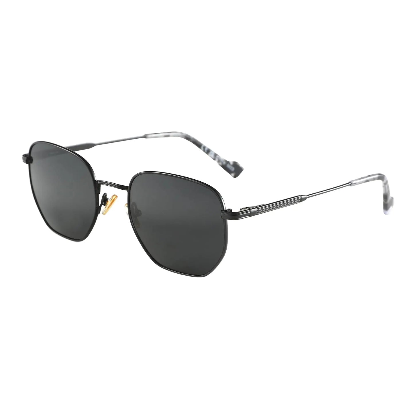 Hexagon Polarized Retro Sunglasses for Men Women-Vintage Metal Frame Design UV Protection Trendy Fashion Shades