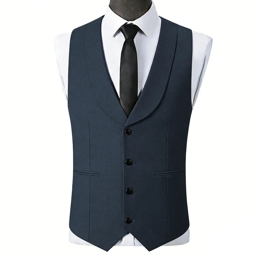 Men Vest Black Single Button With Lapel Solid Waistcoat For Wedding Banquet Business Work Office Casual Daily Men Suit Vest
