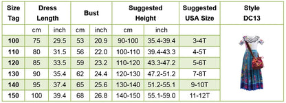 Girls Princess Costume Children Encanto Halloween Swing Flared Clothes Kids Printed Mirabel Cartoon Fantasy Cosplay Dress 3-12Y