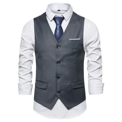 Blue Suit Vest, Men's Business Sleeveless Vests Jacket, Asian size S-6XL, Wedding Party Waistcoat, Red Purple Black Gray