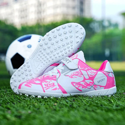 Hot Sale Children Soccer Shoes Boys Football Boots Training  Youth Ultralight Non-slip Sneaker Breathable Comfortable for Indoor