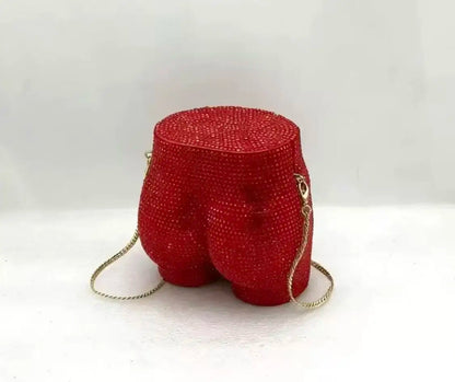 Ass Shaped Rhinestone Handbags Luxury Designer Crystal Evening Bags Women Diamonds Wedding Party Clutches Bridal Purses