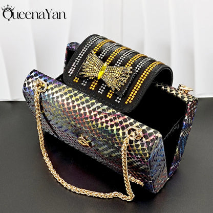 2026 New Italian Pumps and Bag To Party  INS Style Open-Toe Rhinestone Elegant High Heels for Women Party