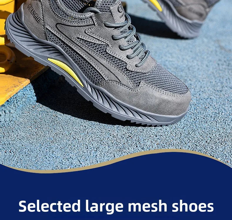 summer mesh safety shoes breathable work shoes industrial construction indestructible shoes for men steel toe safety work boots