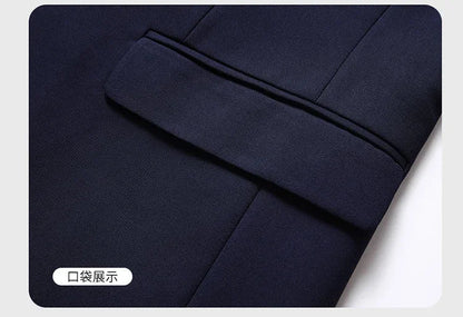 Solid Color Blazer New Men's Fashion Business Solid Color British Style Professional Work Groom Wedding Dress Best Man Blazer