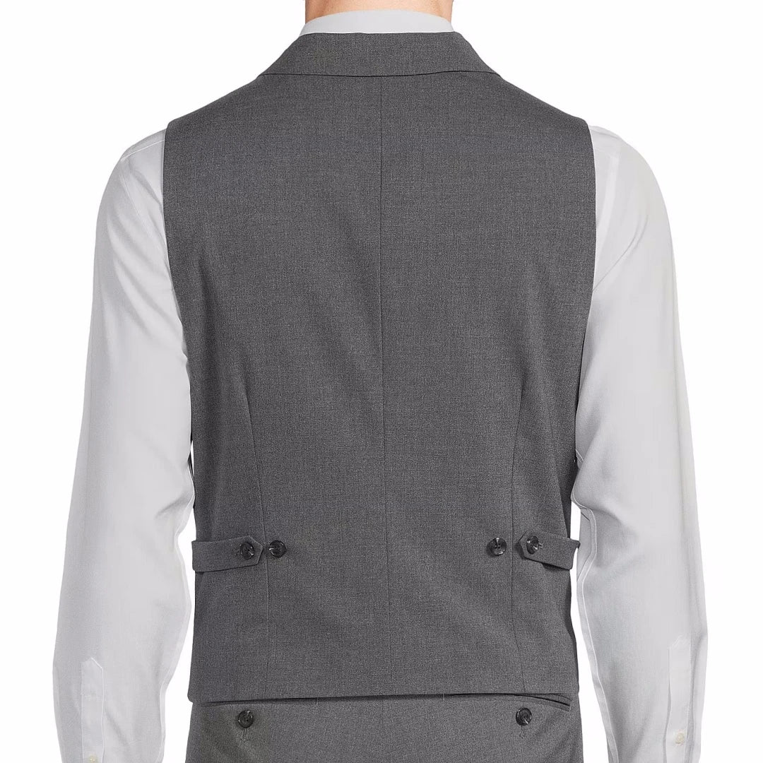 Men Vest Gray Single Button With Lapel Solid Waistcoat For Wedding Banquet Party Office Business Work Daily Men Suit Vest