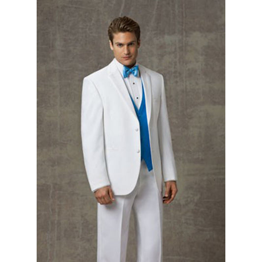 Custom Made Groom Men Suits Tuxedo Groomsmen White Wedding Dinner Evening Suits Best Man Bridegroom (Jacket+Pants+Vest)