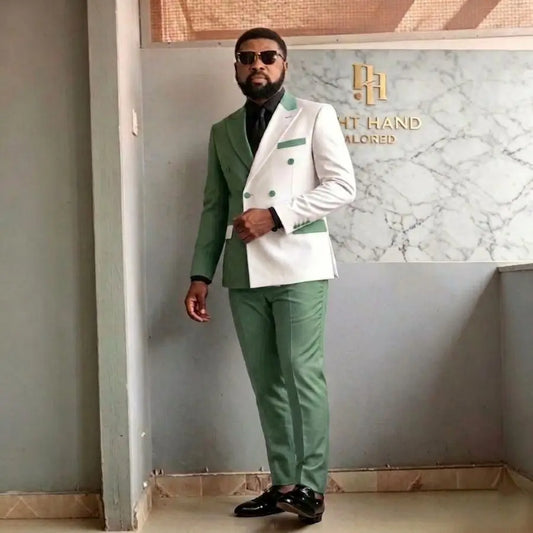 Double Breasted Wedding Suits for Man 2 Pieces Groom Tuxedo Slim Fit Formal Blazer Pants Set for Men Party Prom New Arrival 2026