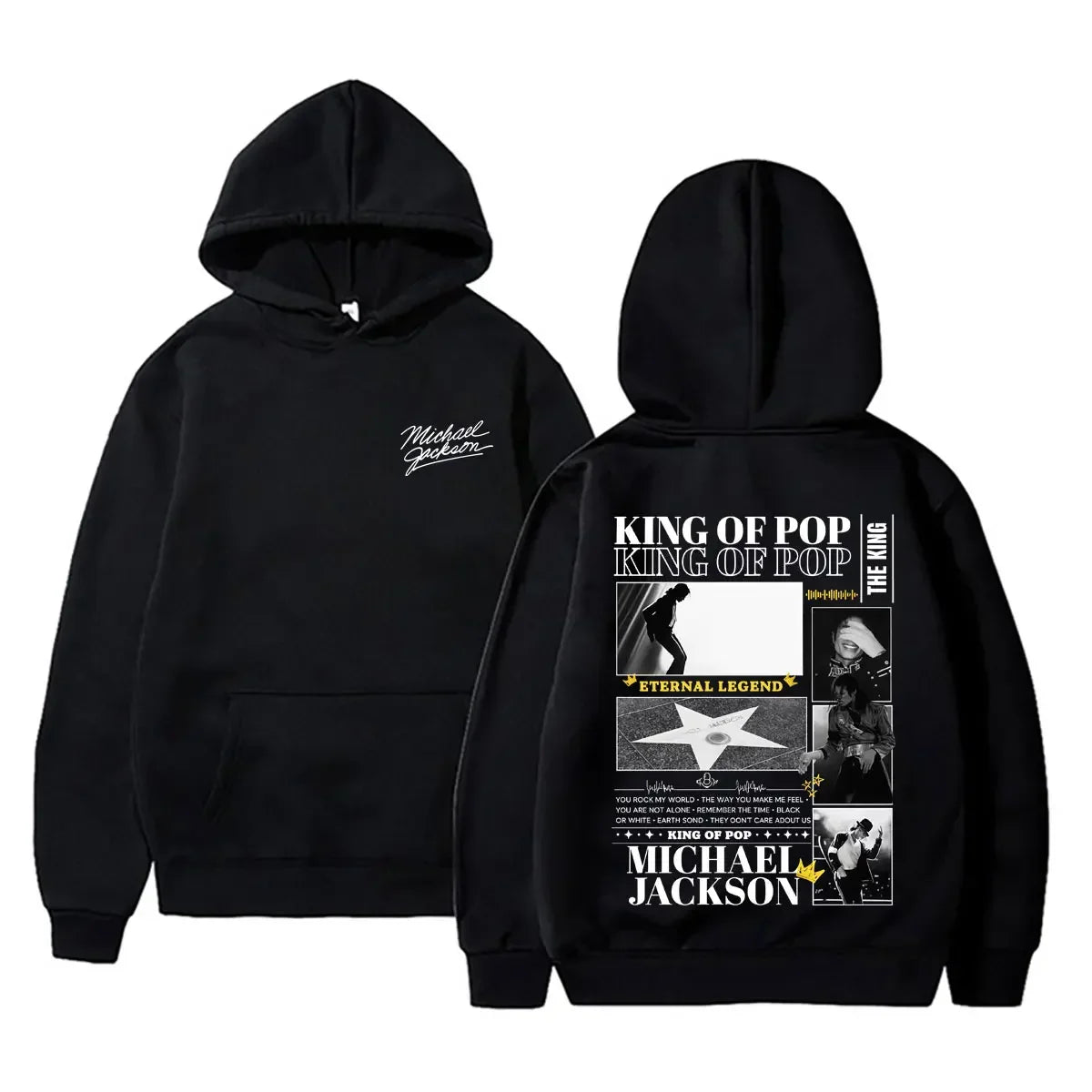 Michael Jackson King of Pop Graphic Hoodie Men Women Vintage Gothic Rock Sweatshirt Male Hip Hop Punk Oversized Pullover Hoodies