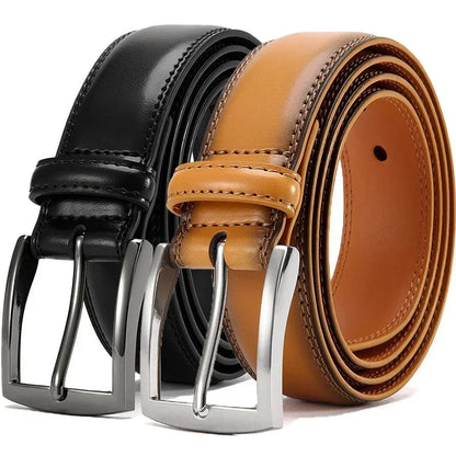Men's Leather Belt Needle Buckle Belt Trendy New Casual Leather LONG Large Belts Cowhide Men's Belt Plus Size Men Belts