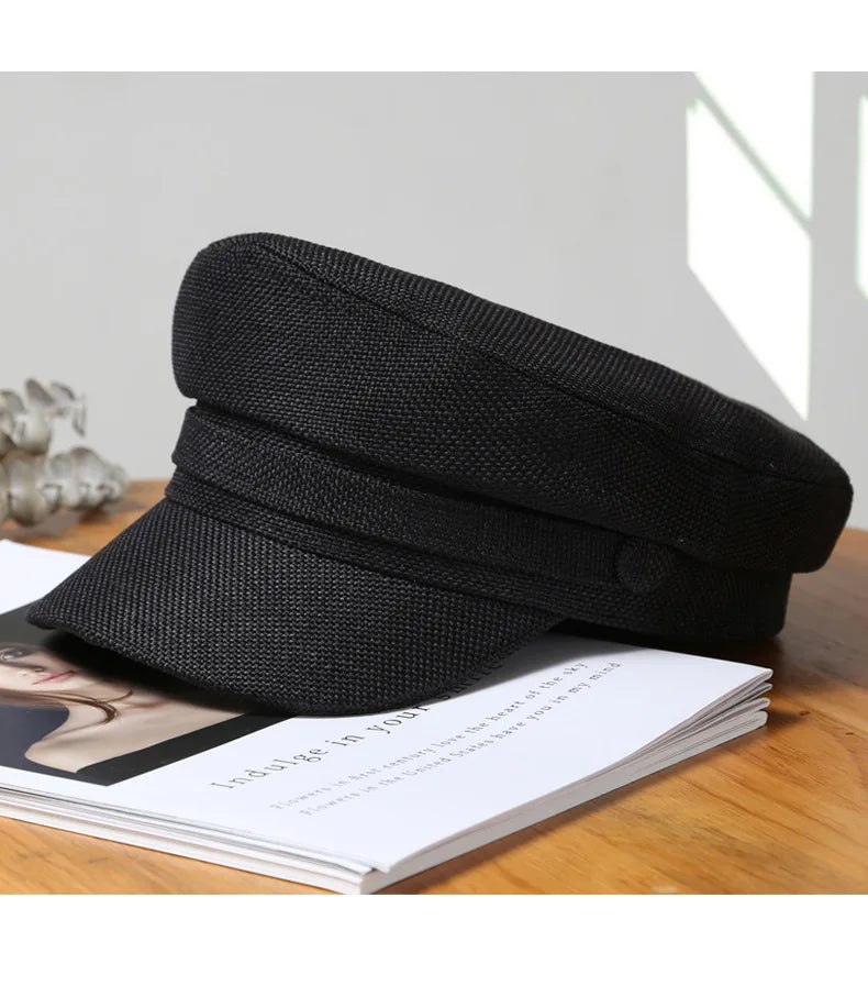 Octagonal Hats Women Beret Girls Octagonal Flat Cap Cotton Navy Hats for Women Stylish Artist Painter Newsboy Hats Army Cap