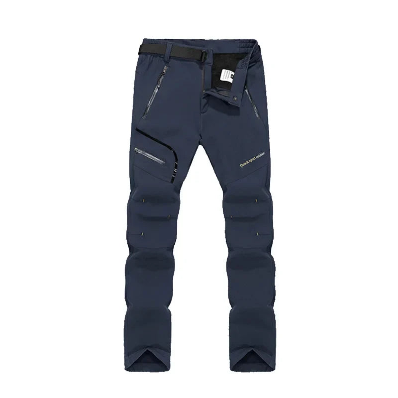 Men's Women's Pants Camping Fleece Lined Waterproof Winter Insulated Hiking Trekking Trousers Outdoor Work Slim Pant