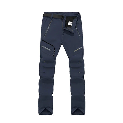 Men's Women's Pants Camping Fleece Lined Waterproof Winter Insulated Hiking Trekking Trousers Outdoor Work Slim Pant