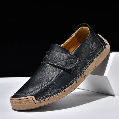 Men's Slip On Loafers Soft Leather Preppy Lightweight Breathable Driving Shoes Non Slip Daily Fashion Casual Outdoor Sneakers