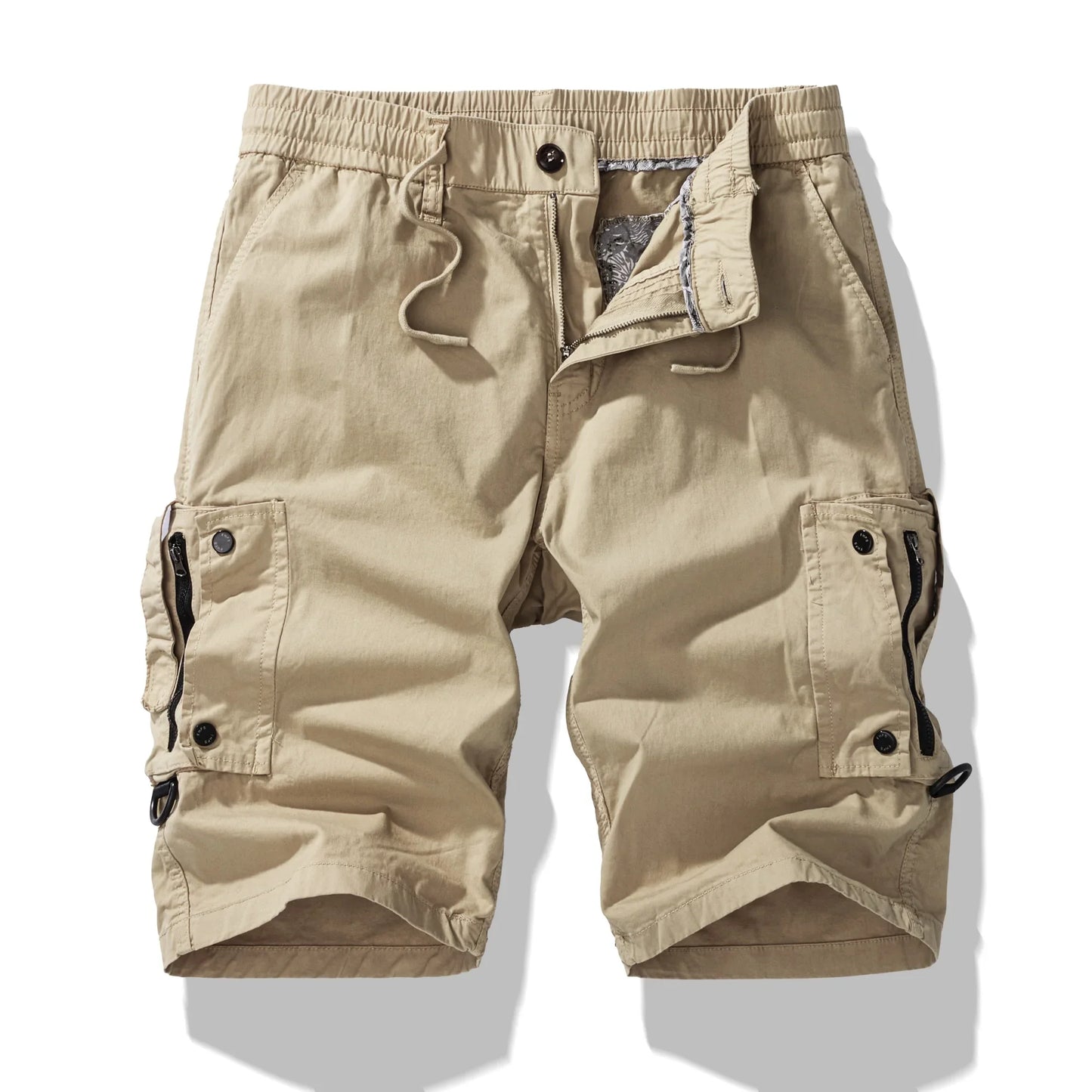 Mid Length Breathable Straight Leg 5 Inch Street Short Men's Summer Thin Washed Cotton Cargo Shorts Loose Casual Trend Sports