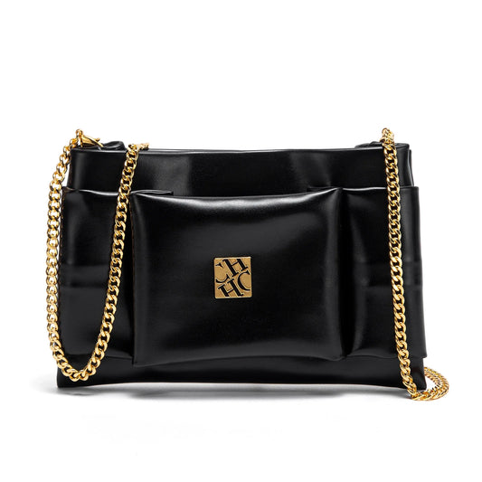 Women's Shoulder Bag New Simple Black Detachable Dual purpose Chain Bag Business Wallet