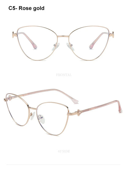 New Fashion Simple Cat's Eye Personalized Frame Design Women's Anti-Blue Light Reading Glasses Customizable Prescription
