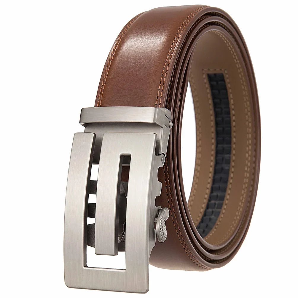Men's Leather Belt Fashion Automatic Buckle Belt for Popular Business High Quality Male Belt