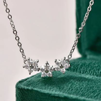 GRA Certified D VVS1 Moissanite Diamond Sweet Mini Flower Pendant Necklace for Women Chain Neck Jewelry Gifts Collares