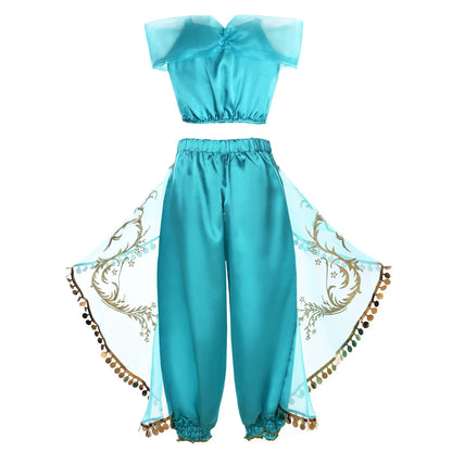 2026 Venice Carnival Rio Canaval Costume Play Jasmine Princess Dress up Girls Birthday Party Fancy Aladdin Role Playing Apparel