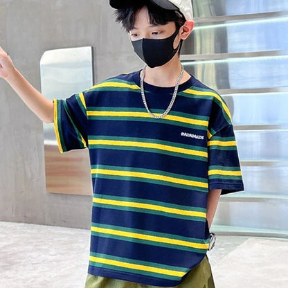 Stripe Outdoor Clothes for Children Tracksuit Boy 7 14 Years Clothing Boys Outfit Set 10 Children's Suit Boy's Child Summer Sets