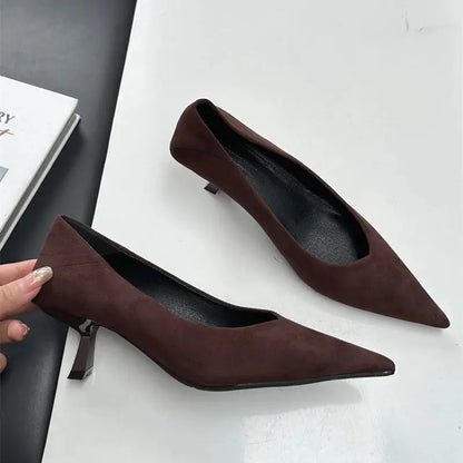 2024 Autumn Pointed Toe Women Sexy Shallow Slip On Pumps Shoes Fashion Thin High Heel Ladies Elegant Dress Shoes Mujer