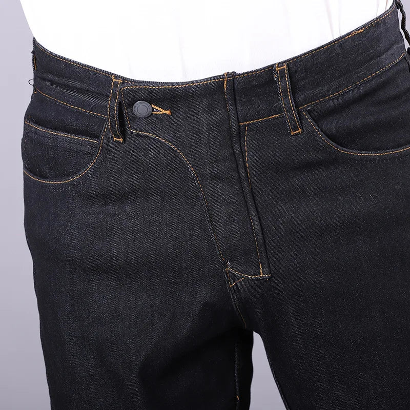 Men's Winter Biker Jeans Motocycle Denim Pants Male Stretch Original Long Trousers Off-road Protection Pants Plus Size 5XL