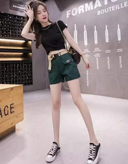 High Waist Shorts for Women Korean Style Cotton Short Pants Woman Design Trend 2025 Fashion Clothing XL Outfits Youthful Jorts