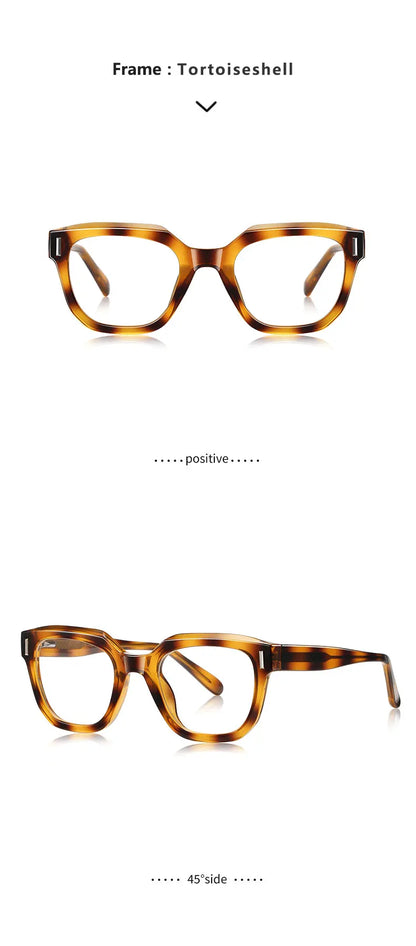 New Fashion Personalized Geometric Design Men's and Women's Anti-Blue Light Reading Glasses Customizable Prescription
