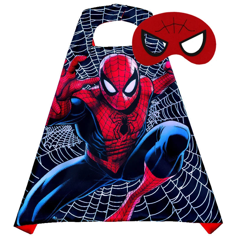 Halloween Super Hero Masquerade Mask Cape Cloak Anime Spider Man Batman Cloak Action Figure Marvel Toys Cosplay Party Gift