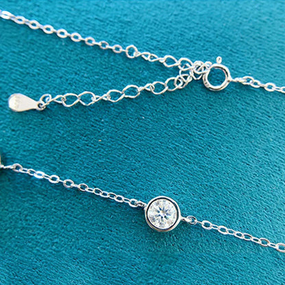 2.5CT Bubble Moissanite Necklace For Women 5mm 5 Stones D Color Diamond Choker Chain 925 Silver Original Certified Jewelry Gift