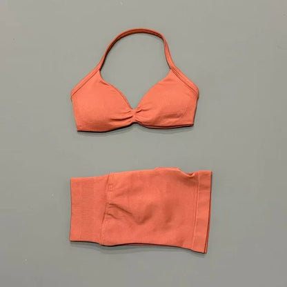 2PCS HISTELLO Seamless Gym Yoga Set Push Up Bra Scrunch Butt Lift Leggings Body Shaping Breathable Comfort Yoga Women Wear