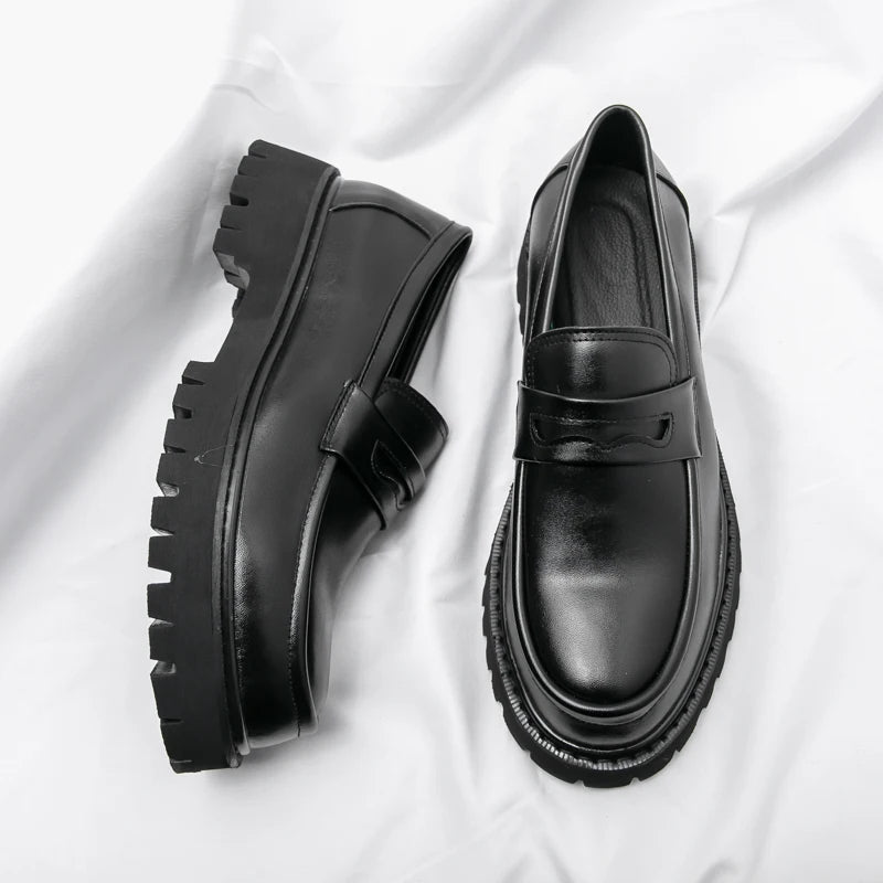 New Men's Luxury Leather Shoes Genuine Leather Dress Shoes Fashion Loafers Slip-on Comfy Casual Business Shoes Fomal Mocassins
