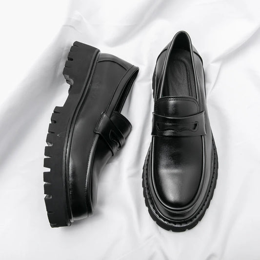 New Men's Luxury Leather Shoes Genuine Leather Dress Shoes Fashion Loafers Slip-on Comfy Casual Business Shoes Fomal Mocassins