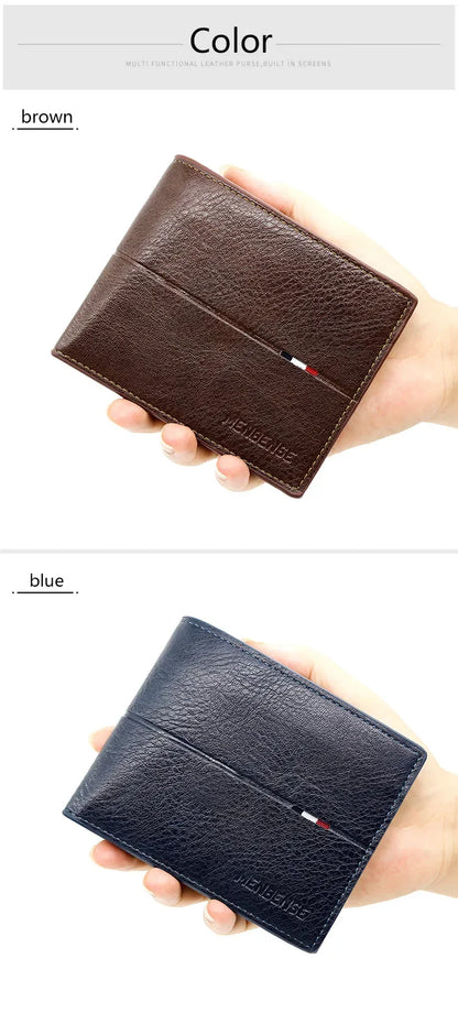 2025 New Male Short Bifold Zipper Card Holder Purse Slim Men's Wallets Simple Coin Pocket High Quality PU Leather Men Money Bag