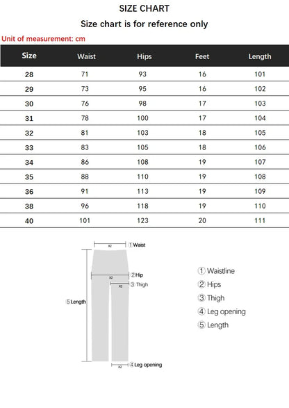 New Men's Slim Straight Elastic Jeans Fashion Business Casual Comfortable Soft Denim Trousers High Quality Mens Designer Clothes