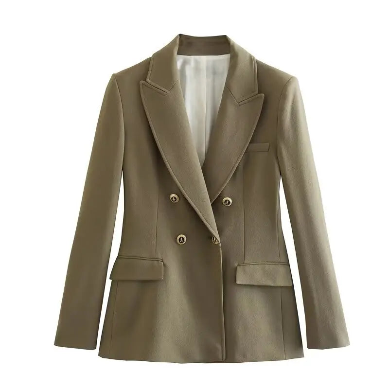 Slim Fit Commuter Versatile Autumn 2024 Women's Suit Jaet Long Sve Regular Length Faionable Outerwear
