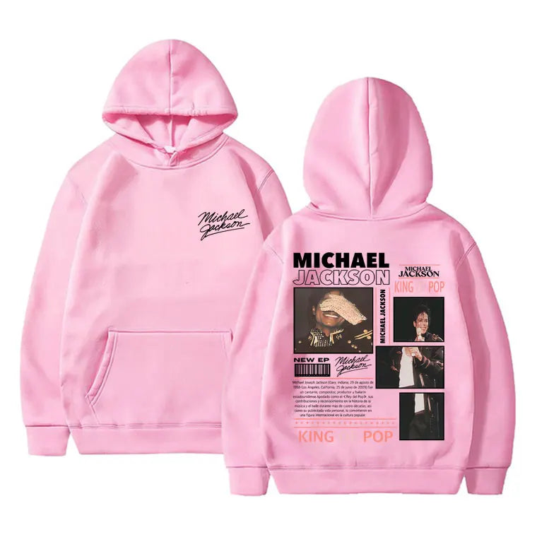 Michael Jackson King of Pop Graphic Hoodie Men Women Vintage Gothic Rock Sweatshirt Male Hip Hop Punk Oversized Pullover Hoodies
