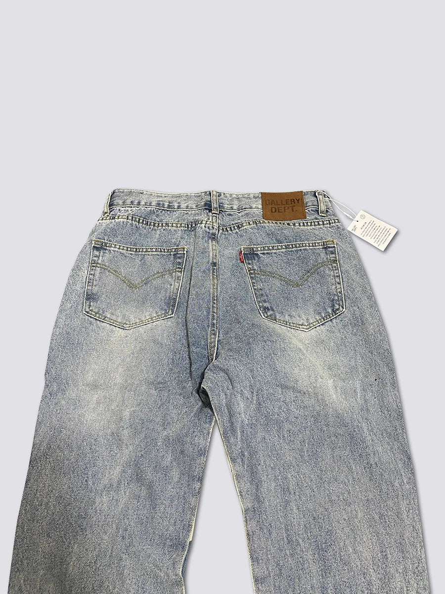 Denim Bell-bottoms Washed And Worn Patchwork Jeans