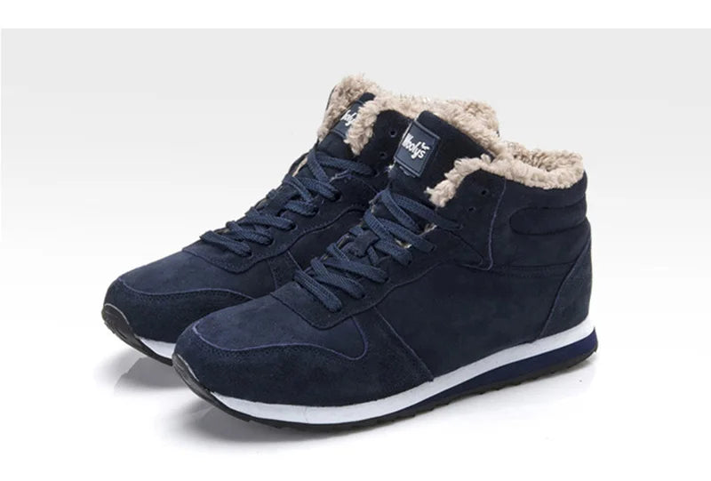 Men Boots Waterproof Winter Boots Men Lightweight Hight Top Leather Shoes Plus 48 No Slip Warm Snow Boots Plush Women Footwear