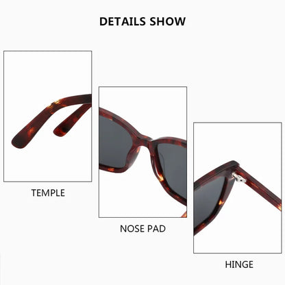 Retro Polarized Sunglasses Women Vintage Shades UV400 Protection Fashion Cat Eye Acetate Sun Glasses Trendy