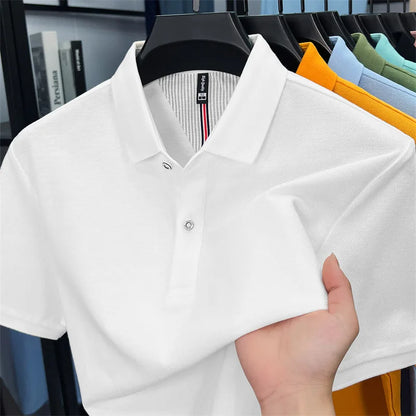 100% pure cotton high-end short sleeve polo shirt men's summer fashion new breathable Korean business casual golf brand T-shirt