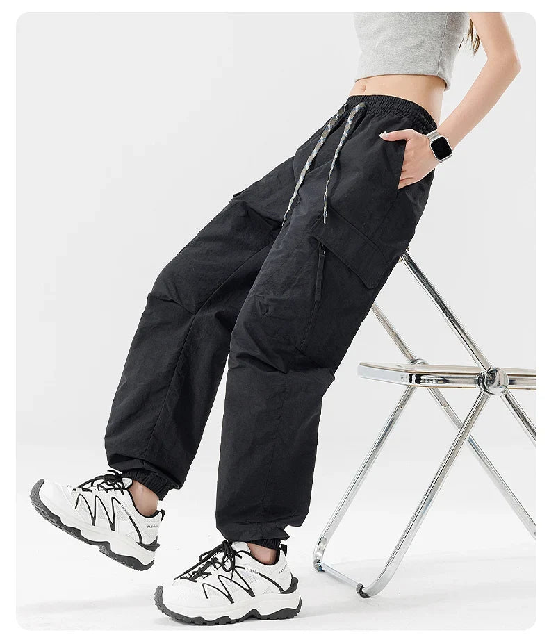 Hiking Men Pant Breathable Waterproof Trousers Elastic Waist Camping Pant Women Slant Pockets Travel Pant Outdoor Sports Pant