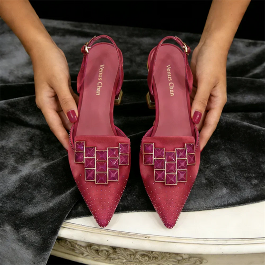 2026 Chic Italian Pointed Toe High Heels with Elegant Rhinestone Accents - Stylish Women's Footwear Perfect for Parties