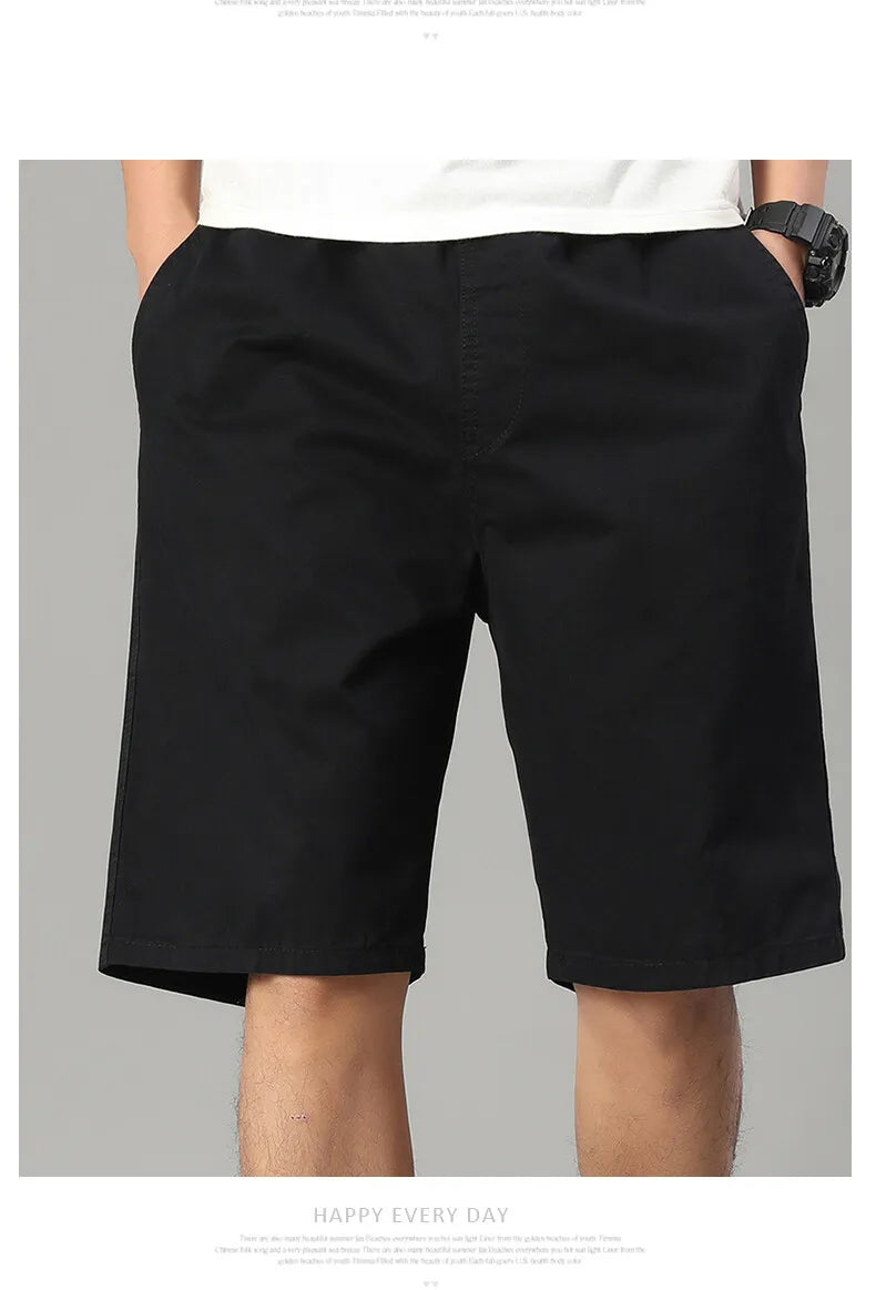 Men's Elastic Waist Casual Shorts Summer Light Weight Sweat Shorts Relaxed Fit Work Shorts Loose Casual Jogger Short