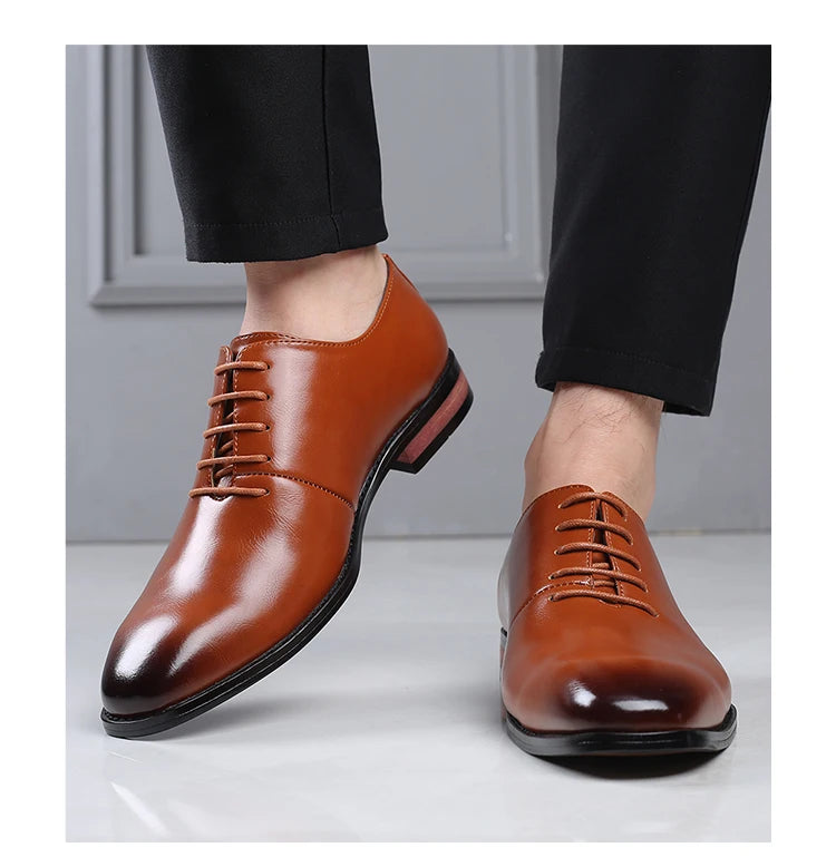 Fashion Business Dress Men Shoes Classic Leather Men's Formal Shoes Comfortable Slip On Dress Shoes Men Oxfords Size 47 48